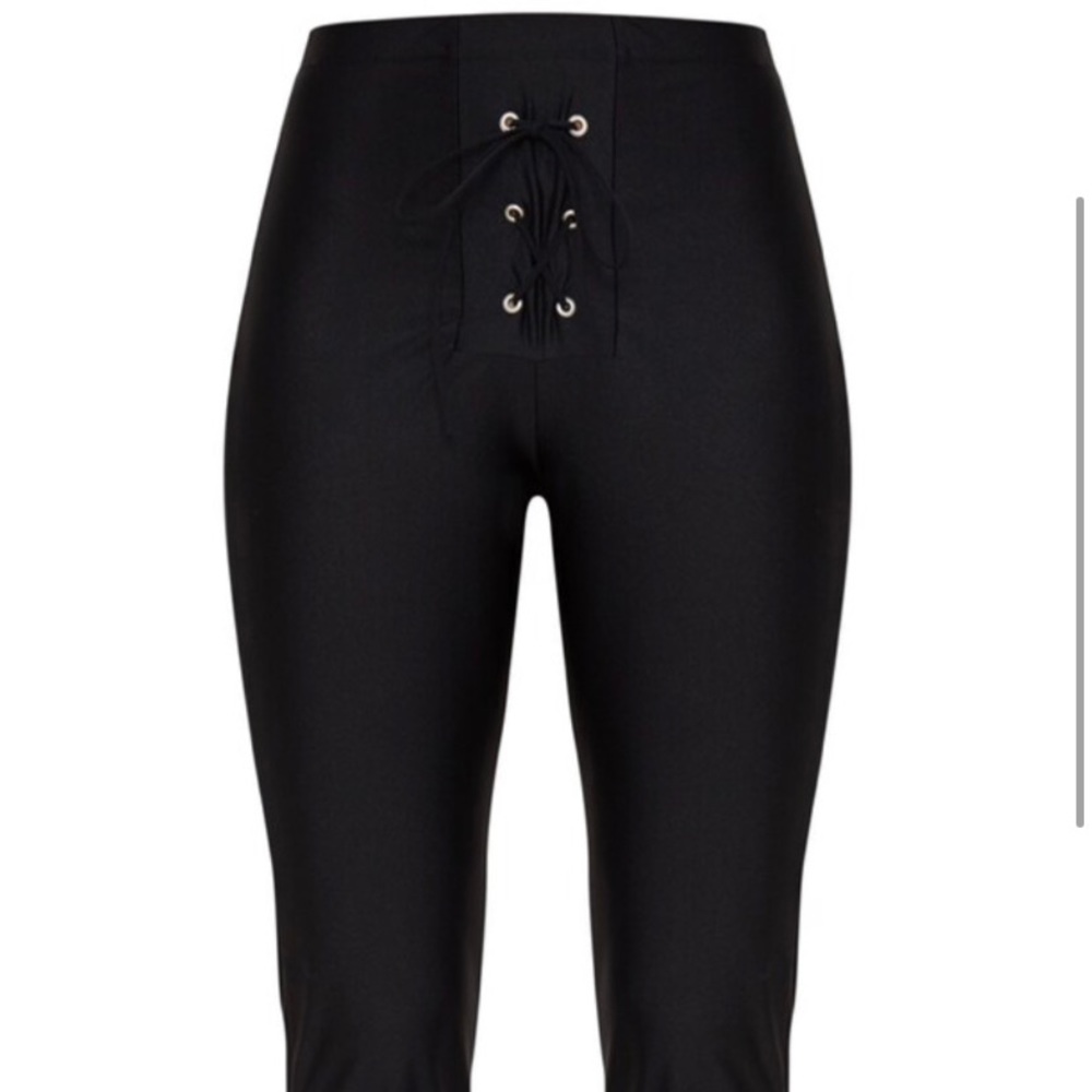 Pretty Little Thing lace up disco pants